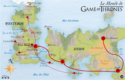 The journey of a cotton tunic across the continent. From the cotton cultivation and harvesting location; to the spinning location; to the weaving location; to the manufacturing location; then to the various points of sale.
