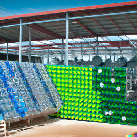 Usine de recyclage de plastique en textile. Image Azala.