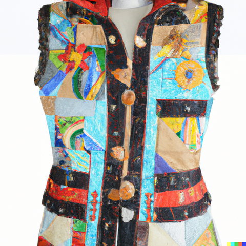 Original image by Azala. Veste sans manches pour femme. Patchwork, matelassage, art.