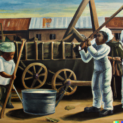 Original image by Azala. Depicting industrial paradigm in Madagascar. Malagasy workers.