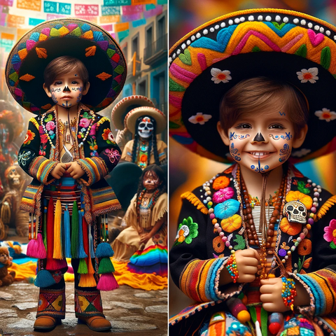Traditional Mexican outfits for children.
