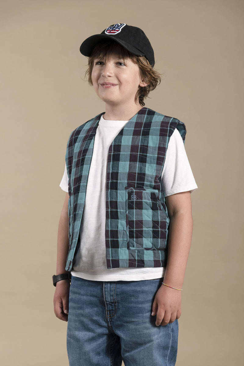 Gilet Enfant Émeraude Quilt matelassé.