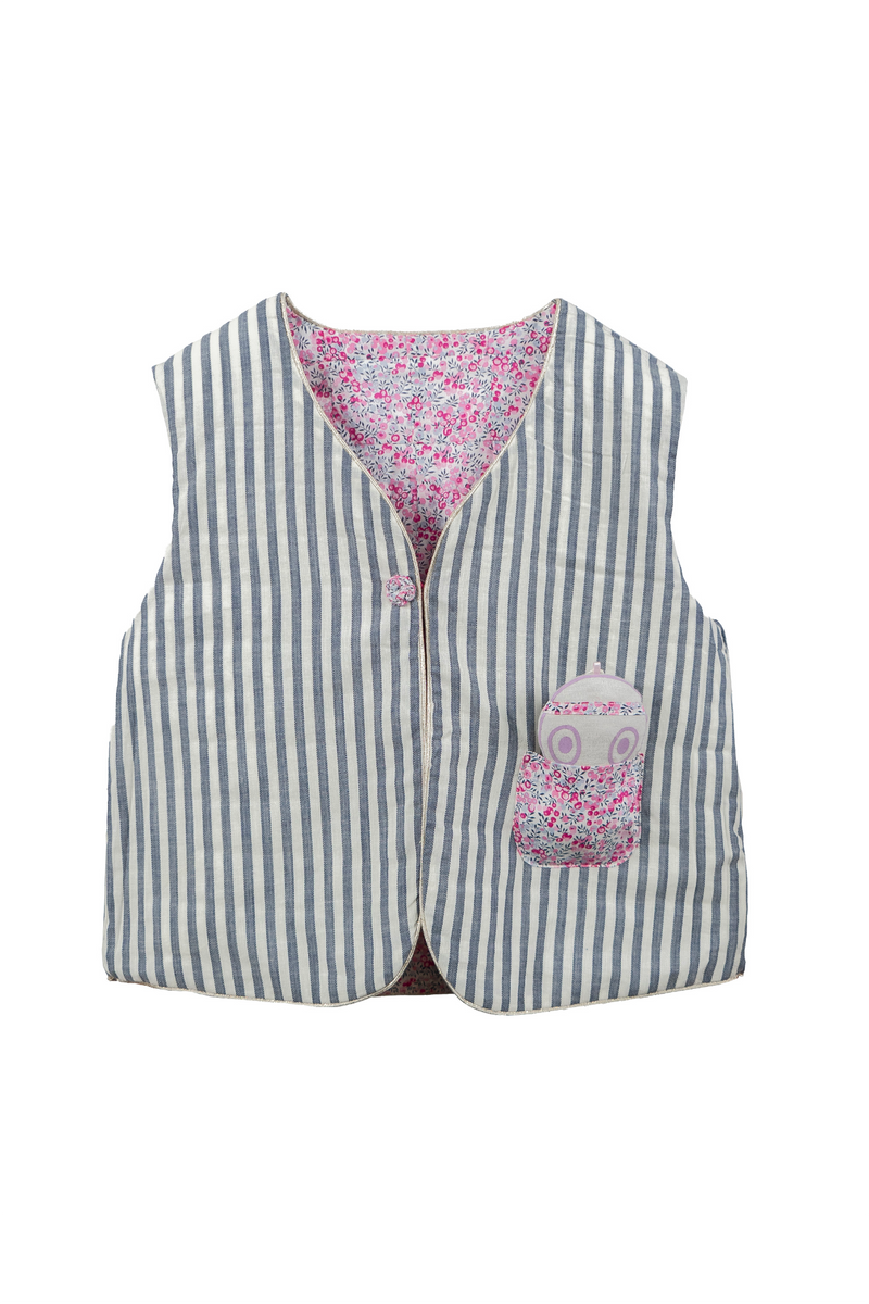 Gilet enfant Griotte-Tagada Azala, 100% recyclé et upcyclé. — vue alternative