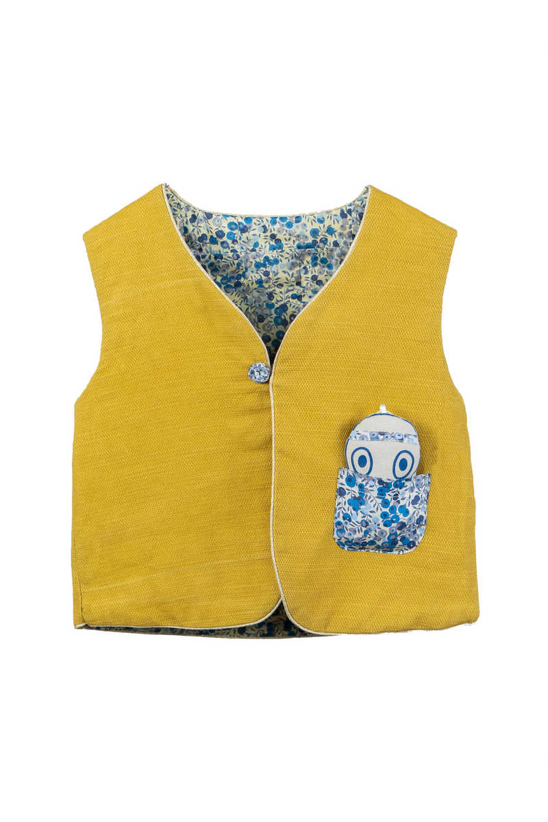 Gilet enfant Miel-Myrtille Azala, 100% recyclé et upcyclé. — vue alternative