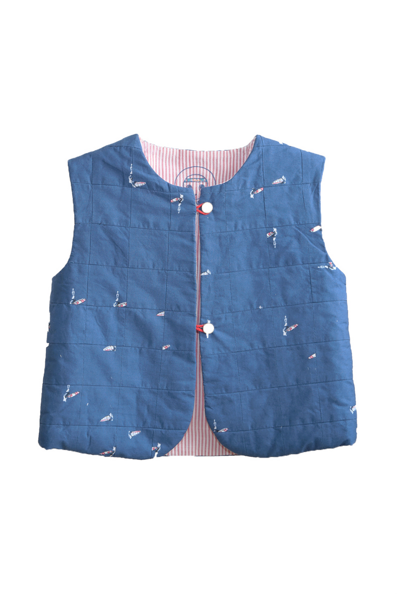 Gilet reversible 100% upcyclé et recyclé. — vue alternative