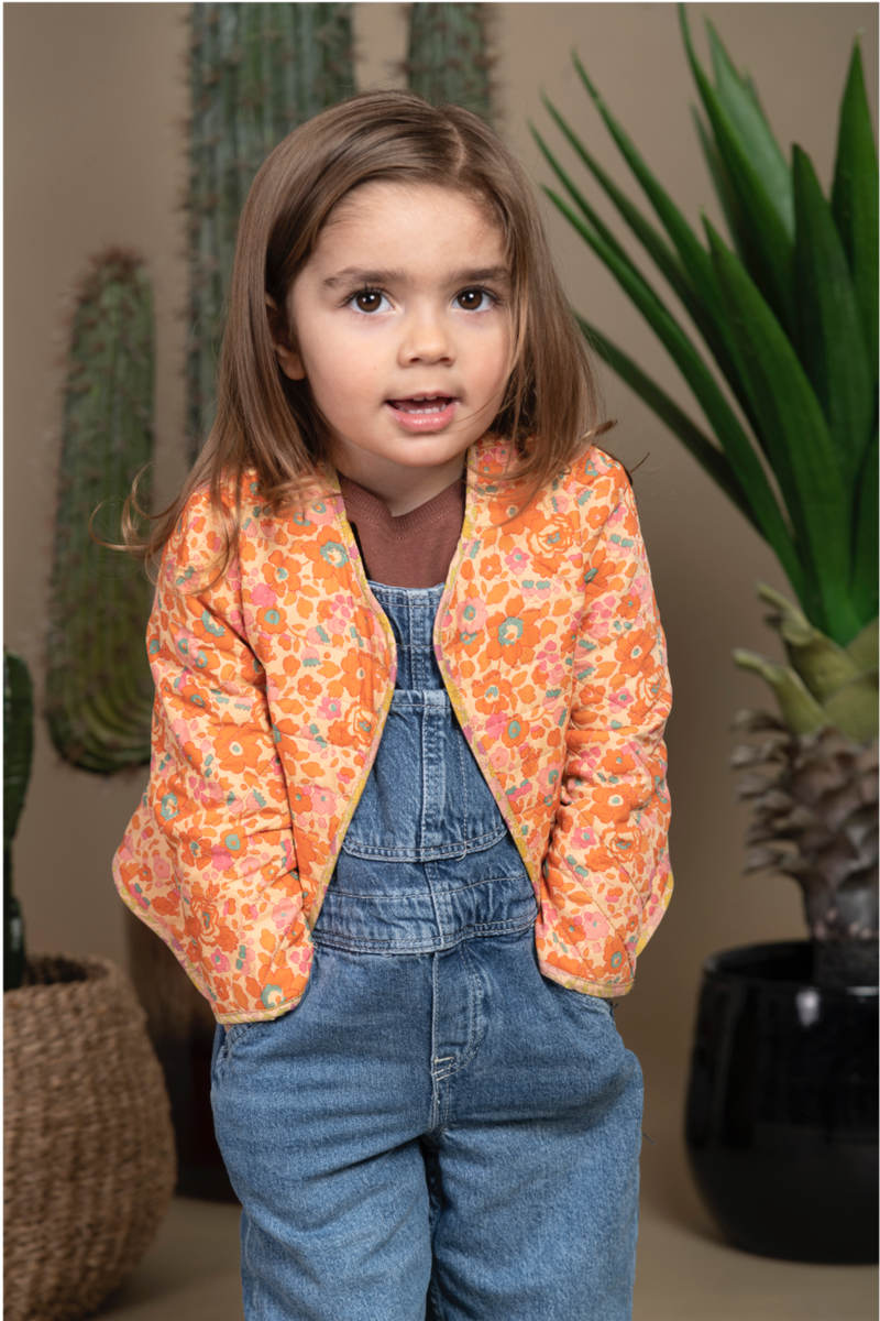 Veste bébé terracotta liberty.